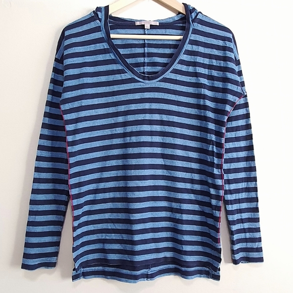 GAP Stripes Indigo-Blue Hoodie-Sweat Shirt. 100% Cotton. - Picture 7 of 8